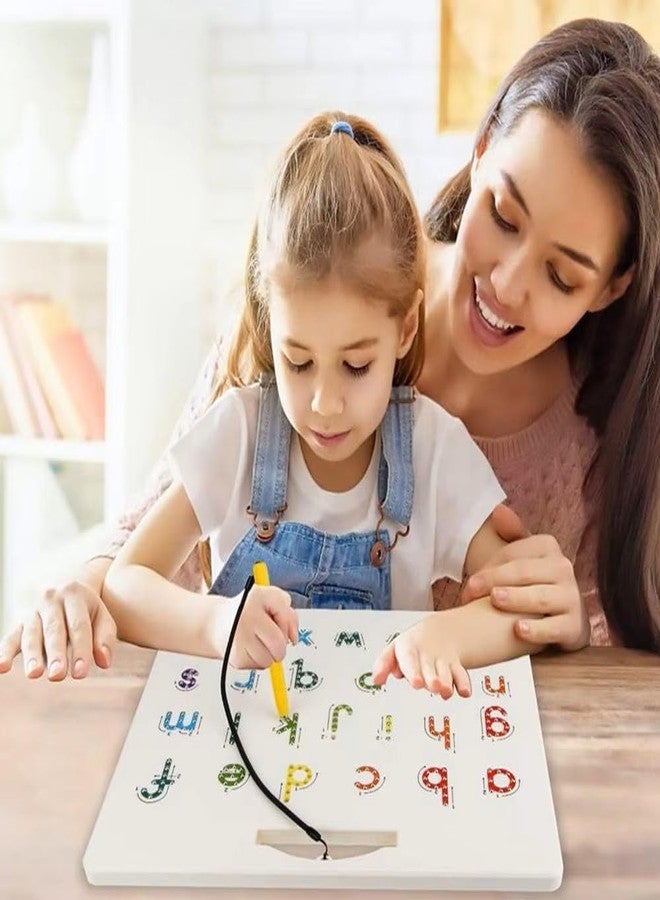 HUMAIZAR Magnetic Alphabet Tracing Board, Double-Sided 2-in-1 Learning & Writing Board, STEM Toy for Toddlers, Letter & Number Tracing Board with Magnet & Stylus Pen, Montessori Educational Toy - Image 5